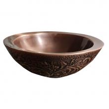 Barclay 7-753AC - Akola 16'' Round Embossed Copper Vessel