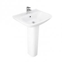 Barclay 3-1114WH - Eden 520 Pedestal Lavatory 4'' Centerset, White