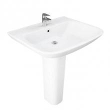 Barclay 3-1124WH - Eden 650 Pedestal Lavatory 4'' Centerset, White