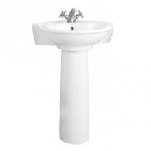 Barclay 3-224WH - Evolution Corner Pedestal Lavatory, 4'' CS, White