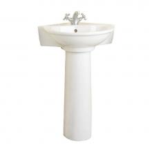 Barclay 3-228WH - Evolution Corner Pedestal Lavatory, 8'' WS, White