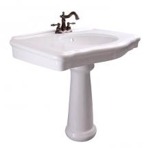 Barclay 3-3001WH - Anders Rectangular Pedestal Lavatory, White-1 hole