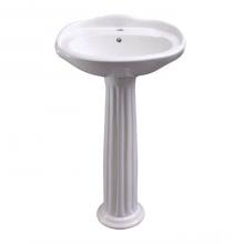 Barclay 3-3051WH - Arianne 19'' Pedestal Lavatory 1 Faucet Hole,White