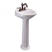 Barclay 3-3061WH - Silvi 15'' Pedestal Lavatory 1 Faucet Hole,White