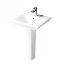 Barclay 3-364WH - Opulence 23'' Ped Lav, Rect. Bowl 4'' Centerset, White