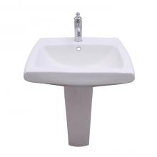 Barclay 3-451WH - Ambrose Pedestal with 1 Hole Overflow, White