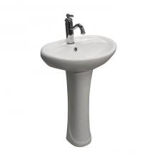 Barclay 3-9161WH - Ashley Pedestal with 1 Faucet Hole, Overflow, White