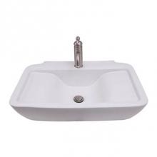 Barclay 4-1127WH - Leeds 25'' Rect Wall Hung Basin 6'' Centerset,White