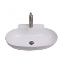 Barclay 4-1128WH - Leith 22''  Wall Hung Basin, 1 faucet hole. White