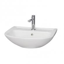 Barclay 4-124WH - Lara 510 Wall Hung Basin 8'' Widespread, White