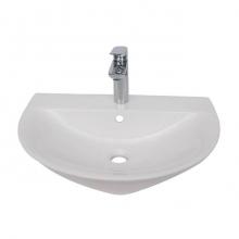 Barclay 4-1231WH - Morning 650 Wall Hung W/ 1- Faucet Hole,Overflow, White