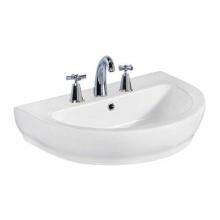 Barclay 4-2044WH - Harmony 650 Wall-Hung Basin,White-4'' Centerset