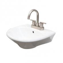 Barclay 4-3034WH - Gair Wall Hung Basin 4'' Centerset, White