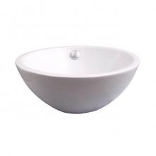 Barclay 4-8010WH - Dayton Above Counter Basin 15'' Oval, No Faucet Holes ,W/OF,WH