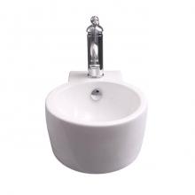 Barclay 4-8140WH - Calla 11''Above Counter Basin & Wallhung,1 Faucet Hole, White