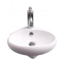 Barclay 4-9032WH - Fowler Corner Wall Hung 14'' 1 Hole,Oval Basin, Overflow,WH