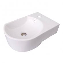 Barclay 4-9044WH - Ambia Rect WallHung 16'',Circle Basin, Faucet hole on Right,WH