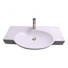 Barclay 4-9124WH - Waveland Wall Hung 34'' Rect, Oval Basin,1 Faucet Hole,WH