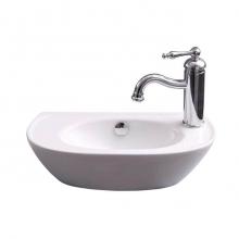 Barclay 4-9130WH - Nimah Wall Hung 17-3/8'', Right Faucet Hole,Overflow, White