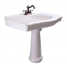 Barclay B/3-3004WH - Anders Basin Only w/ 4'' CC Hole,W/ Overflow,White