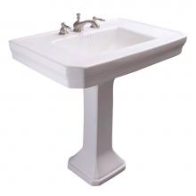 Barclay B/3-3018WH - Corbin Basin Only w/ 8'' WS Hole,W/ Overflow, White