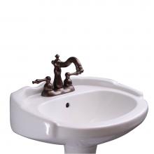 Barclay B/3-3044WH - Silvi 20'' Basin Only with 4'' Center Set,W/ Overflow,WH