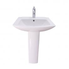 Barclay B/3-461WH - Burke  Basin Only with 1 Hole, Overflow, White