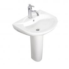 Barclay B/3-9151WH - Banks  Basin Only with 1 Faucet Hole, Overflow, White