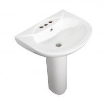 Barclay B/3-9154WH - Banks  Basin Only for 4''CC Faucet Hole, Overflow, White