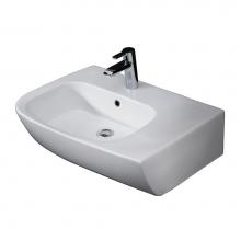 Barclay 4R-400WH - Elena 25'' Above Counter Basin Deck on Right, 1 Hole, White