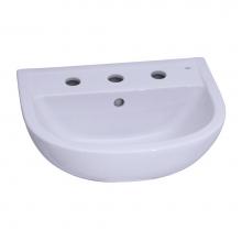 Barclay B/3-548WH - Compact 500 Ped Lav Basin 8'' cc, White