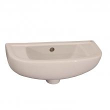 Barclay 4R-561WH - Compact Slim Line Basin, 18''  1 hole right - White