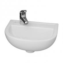 Barclay 4L-531WH - Compact 380 Wall Hung Basin  1 Hole on Left - White