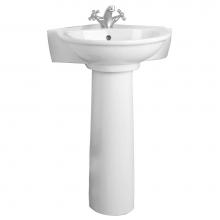 Barclay 3-221WH - Evolution Corner Pedestal Lavatory, One-Hole, White