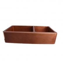 Barclay FSCDB3568-AC - Pandan 42'' Dbl Bowl Farm Sink 60/40 Hammered Antique Copper