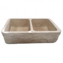 Barclay FSMD5570-MPGA - Rushmore Db Bowl Marble Farme Sink w/Chiseled Apron MPGA,33''