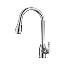 Barclay KFS409-L1-CP - Kitchen Faucet,Pull-Out Spray, Metal Lever Handles, CP