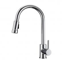 Barclay KFS414-L1-CP - Firth Kitchen Faucet,Pull-out Spray, Metal Lever Handles,CP