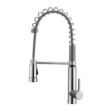 Barclay KFS422-L1-CP - Shallot Kitchn Faucet,Pull-out Spray, Metal Lever Handles,CP