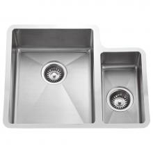 Barclay KSSDB2530-SS - Fennel 24'' Double Bowl 70/30 Kitchen Sink, Stainless Steel