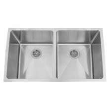 Barclay KSSDB2542-SS - Geraldine 32'' SS Deep 50/50 Double Bowl Undermount Sink