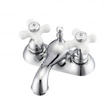 Barclay LFC204-PC-CP - Donata 4''cc Lav Faucet, No hoses,Porc Cross Handles, CP