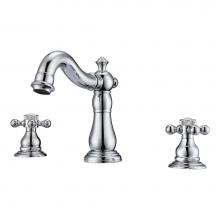 Barclay LFW104-BC-CP - Aldora 8''cc Lav Faucet, IncldsHoses,Button Cross Handles, CP