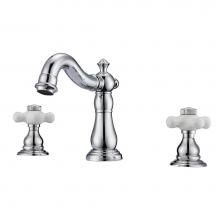 Barclay LFW104-PC-CP - Aldora 8''cc Lav Faucet, IncldsHoses,Porcelain Cross Hdls, CP