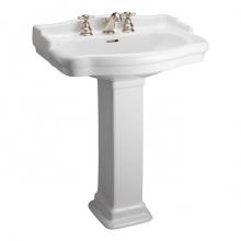 Barclay 3-858WH - Stanford 600 Pedestal Lavatory , 8''cc, White