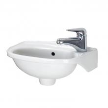 Barclay 4-551WH - Tina Wall Hung Basin, Right  Hole w/Hangers, White