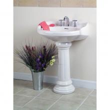 Barclay 3-758WH - Victoria Pedestal Lavatory,  8''cc, White