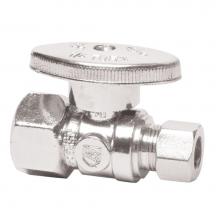 Mountain Plumbing MT410-NL/CPB - Brass Oval Handle with 1/4 Turn Ball Valve - Lead Free - Straight (1/2'' Compression)