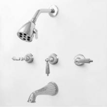 Sigma 1.324133DT.26 - 3 Valve Tub & Shower Set TRIM (Includes HAF and Wall Tub Spout) GEORGIAN CHROME .26