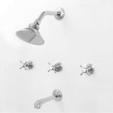 Sigma 1.187833FT.26 - 3 Valve Tub & Shower Set TRIM (Includes HAF and Wall Tub Spout) SUSSEX CHROME .26